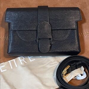 Senreve Aria Belt Bag in Black Onyx Mimosa Leather